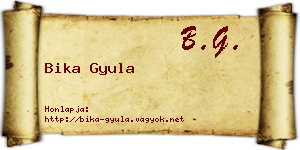 Bika Gyula névjegykártya